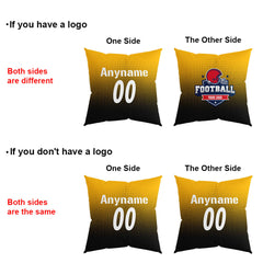 Custom Football Throw Pillow for Men Women Boy Gift Printed Your Personalized Name Number Yellow&Black&White