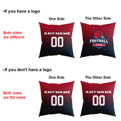 Custom Football Throw Pillow for Men Women Boy Gift Printed Your Personalized Name Number Navy&Red&White