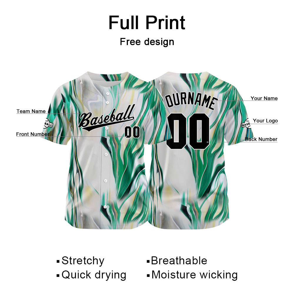 Custom Baseball Jersey Full Print Design Personalized Baseball for Men Women Boy Girl