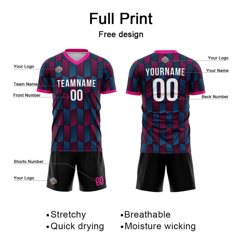 Custom Soccer Jersey Print Personalized Short Sleeve Shirts Uniform for Men Women Boy