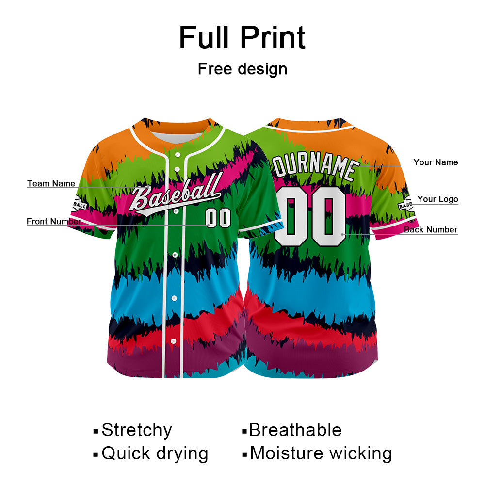 Custom Baseball Jersey Full Print Design Personalized Baseball for Men Women Boy Girl