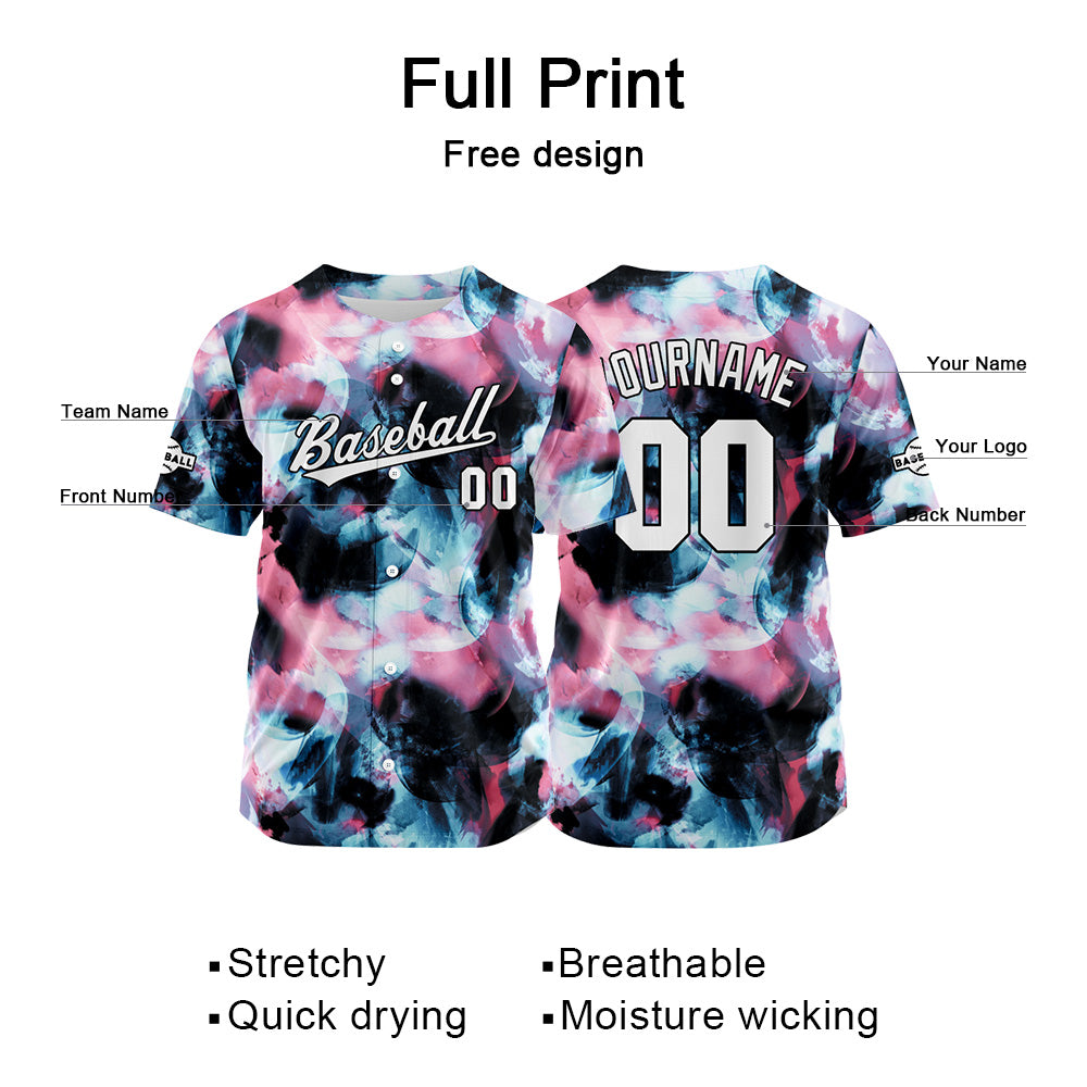 Custom Baseball Jersey Full Print Design Personalized Baseball for Men Women Boy Girl