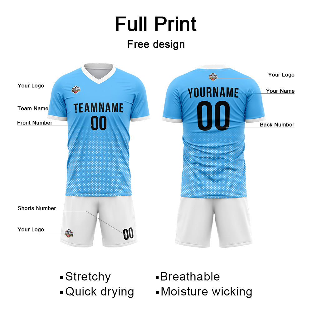 Custom Soccer Jersey Uniform for Men Women Boy Personalized Shirt and  Shorts with Name Number 