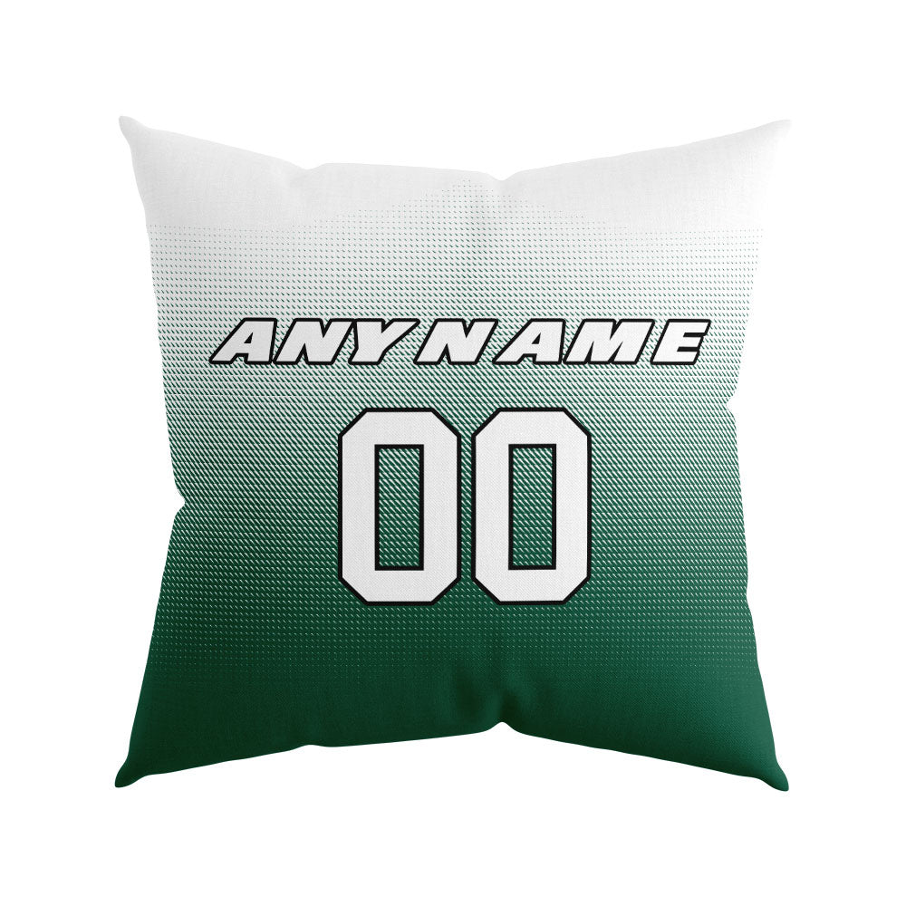 Custom Football Throw Pillow for Men Women Boy Gift Printed Your Personalized Name Number Green&Black&White