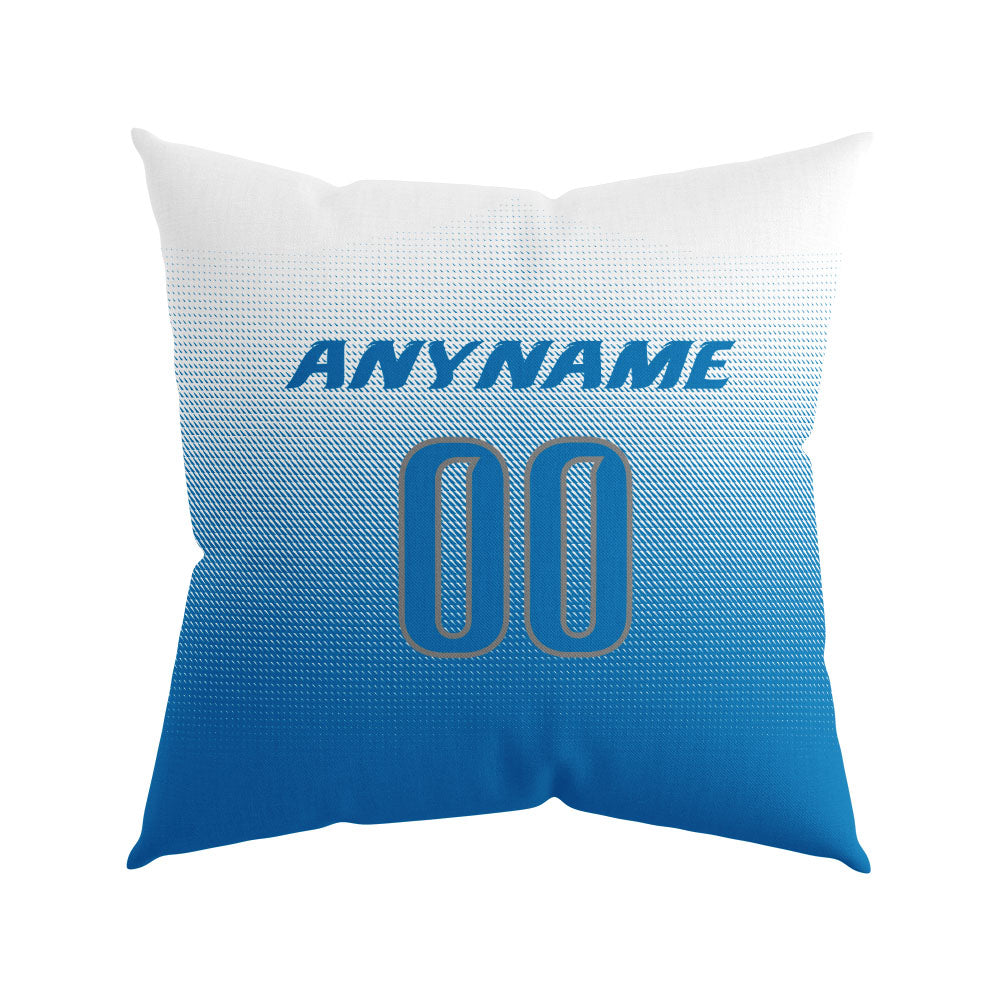 Custom Football Throw Pillow for Men Women Boy Gift Printed Your Personalized Name Number Blue&Gray&White