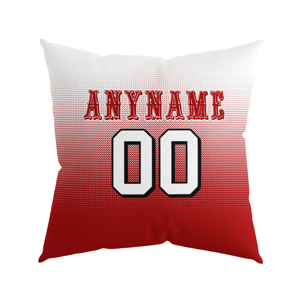 Custom Football Throw Pillow for Men Women Boy Gift Printed Your Personalized Name Number Red&Gold&White