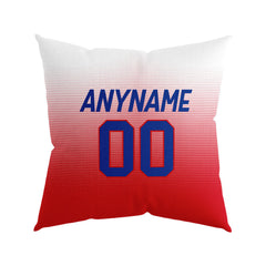 Custom Football Throw Pillow for Men Women Boy Gift Printed Your Personalized Name Number Red&Royal&White