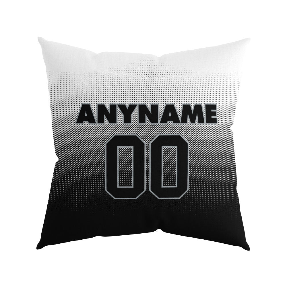 Custom Football Throw Pillow for Men Women Boy Gift Printed Your Personalized Name Number Black&Gray&White