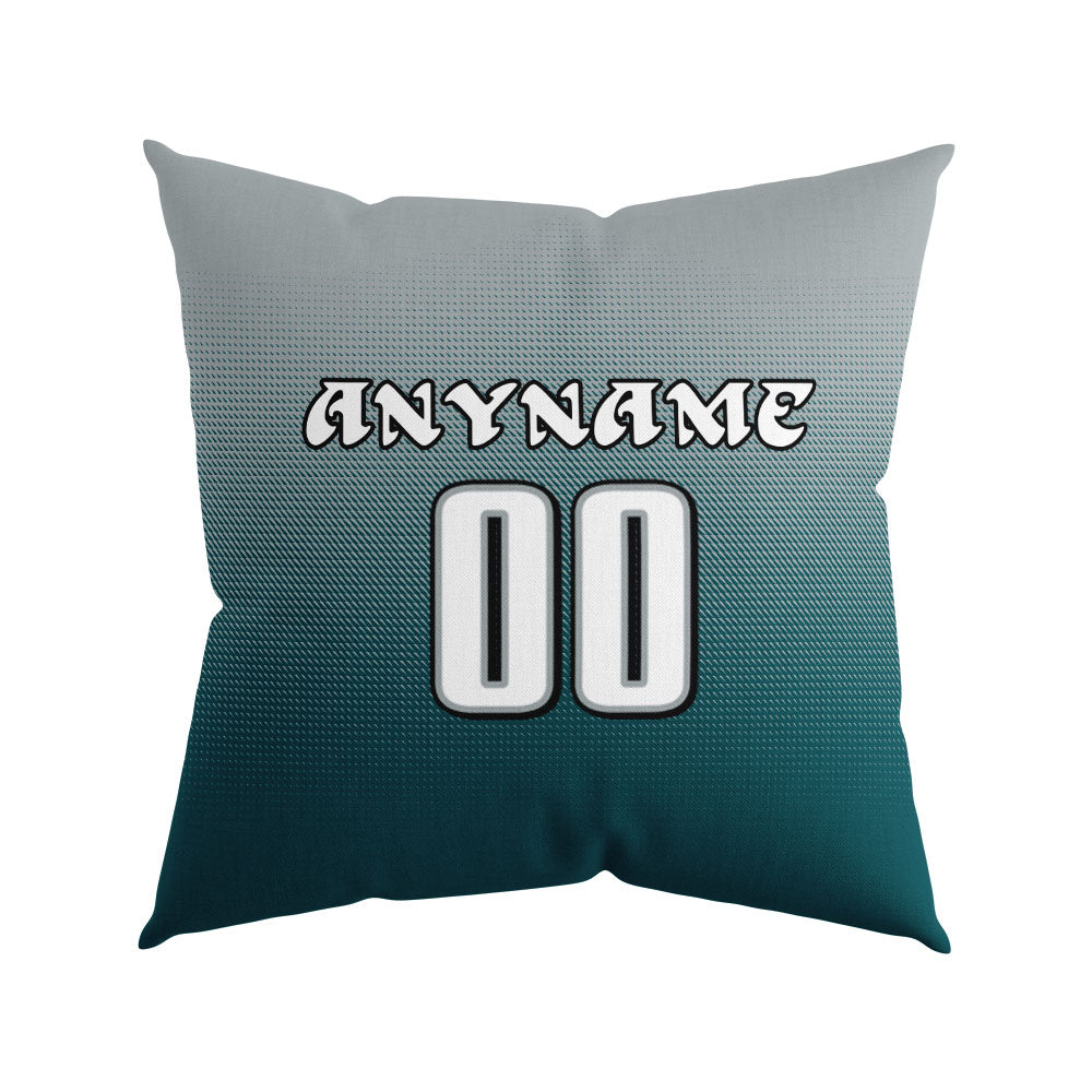 Custom Football Throw Pillow for Men Women Boy Gift Printed Your Personalized Name Number Midnight Green&Black&White