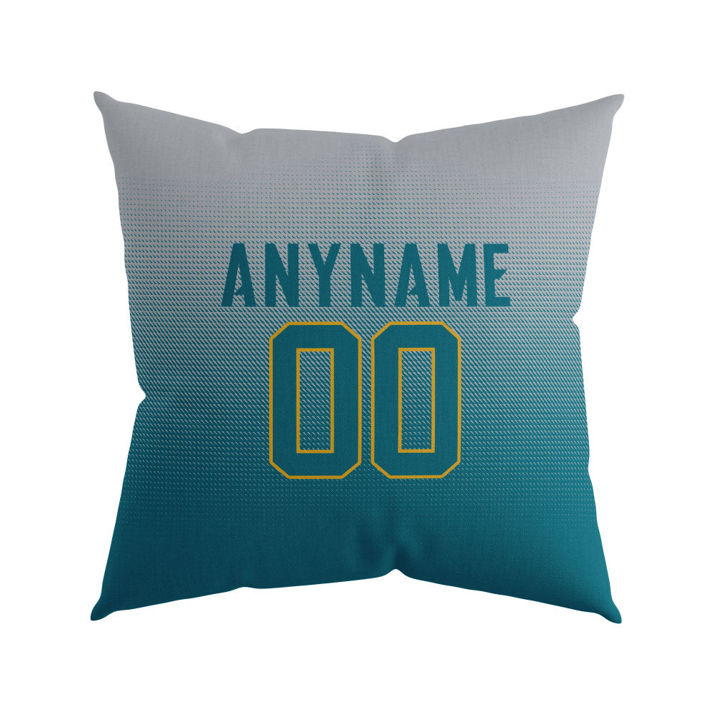 Custom Football Throw Pillow for Men Women Boy Gift Printed Your Personalized Name Number Teal&Black&White