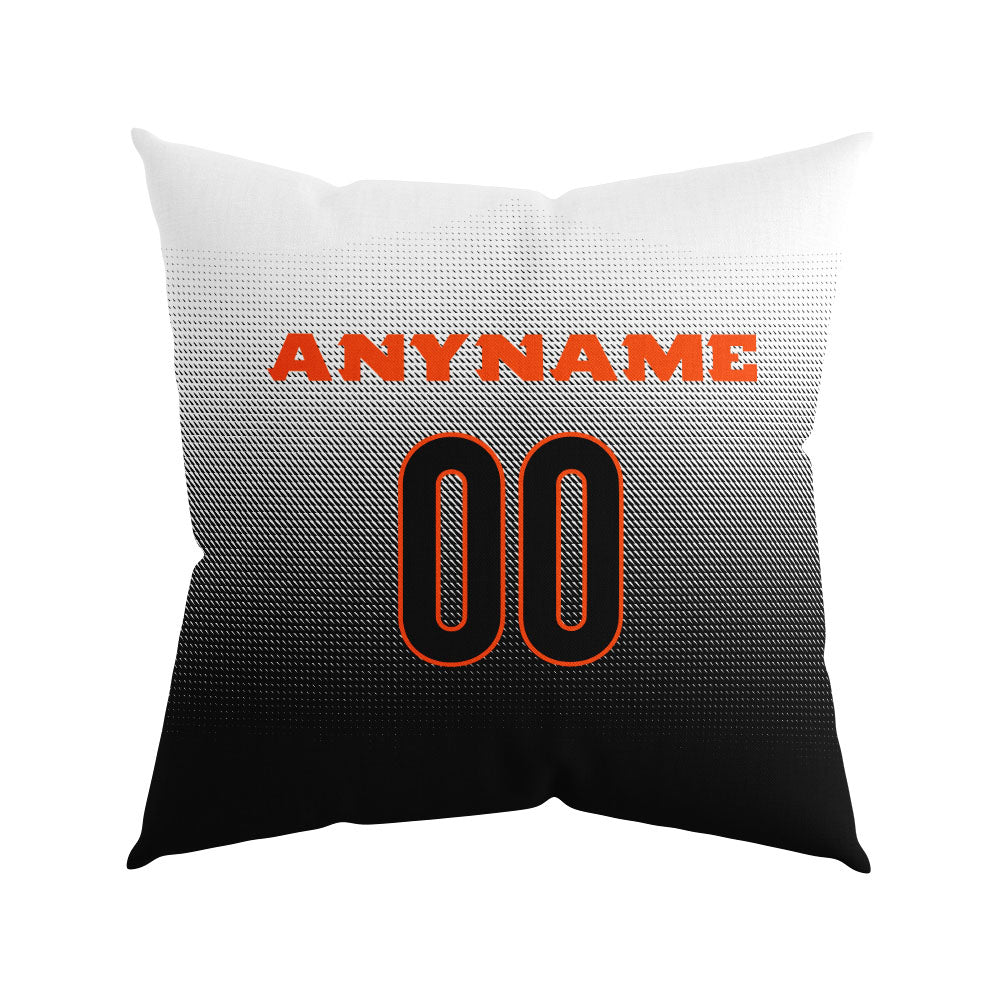 Custom Football Throw Pillow for Men Women Boy Gift Printed Your Personalized Name Number Orange&Black&White