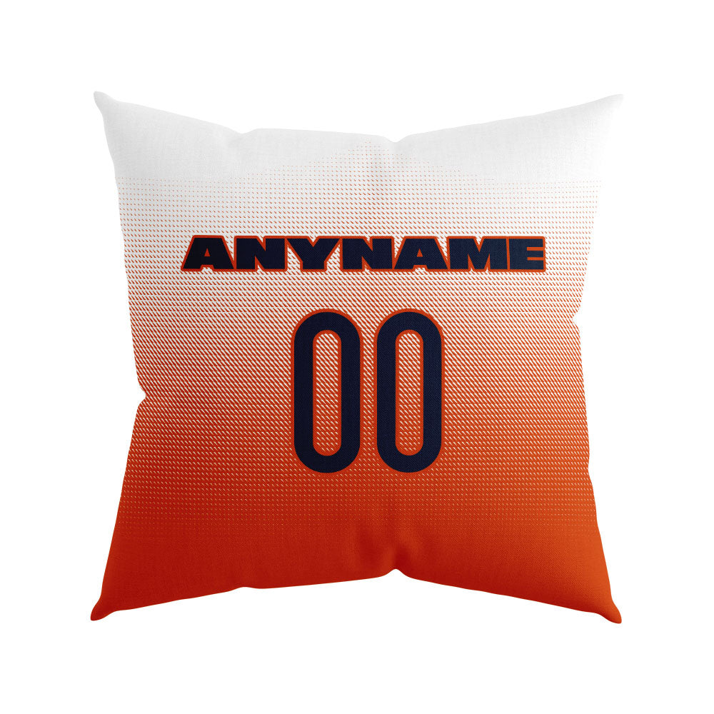 Custom Football Throw Pillow for Men Women Boy Gift Printed Your Personalized Name Number Navy&Orange&Gray