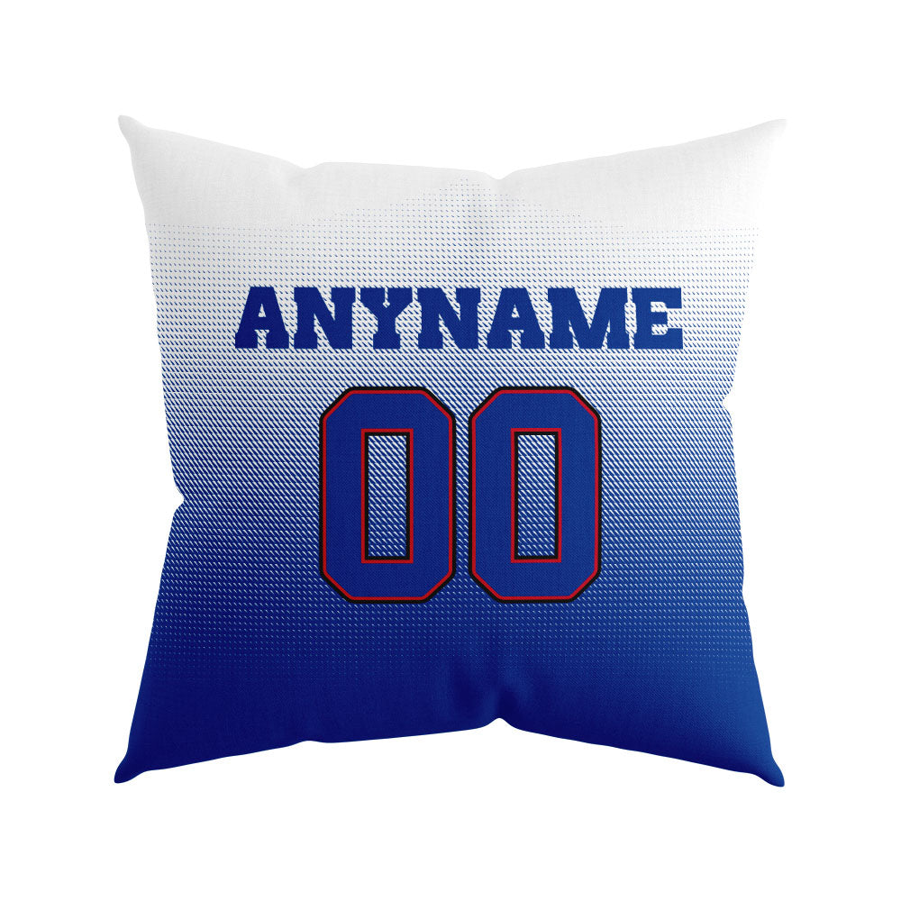 Custom Football Throw Pillow for Men Women Boy Gift Printed Your Personalized Name Number Royal&Red&White