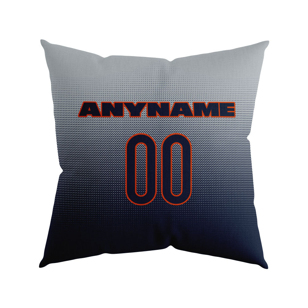 Custom Football Throw Pillow for Men Women Boy Gift Printed Your Personalized Name Number Navy&Orange&Gray