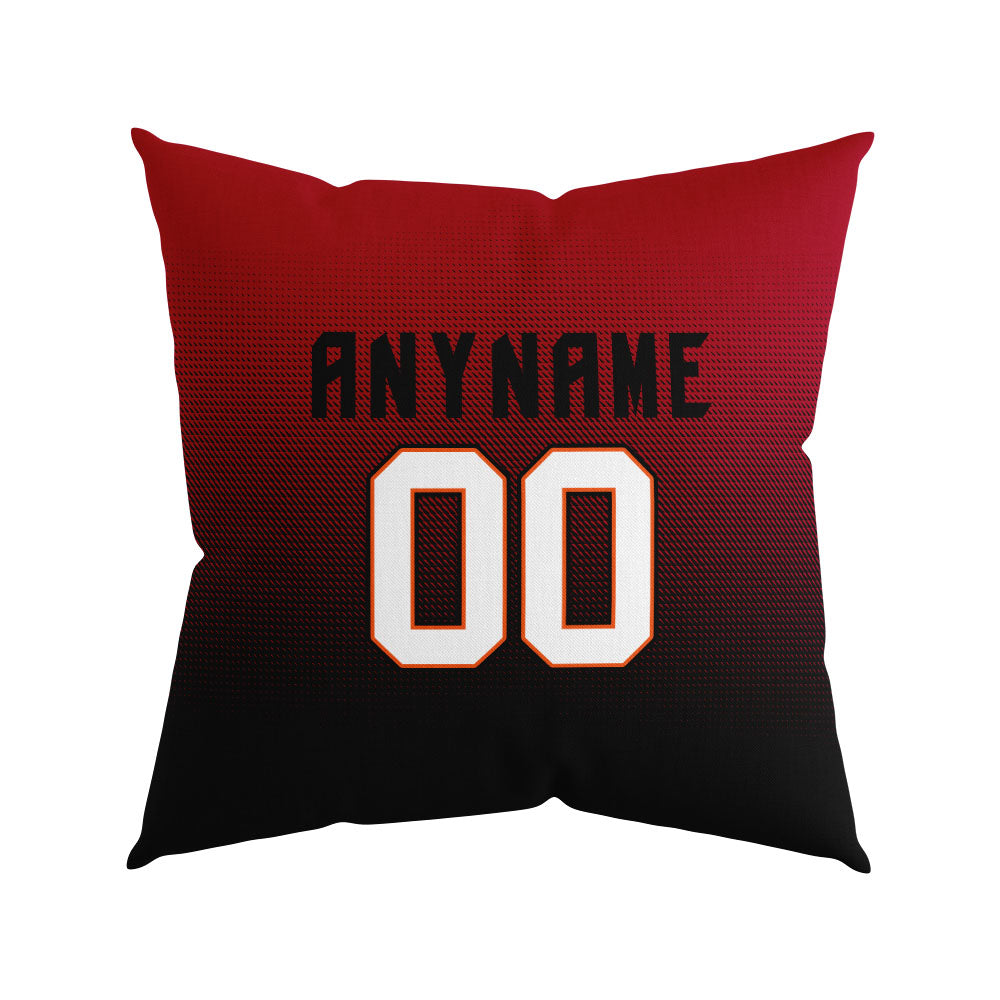 Custom Football Throw Pillow for Men Women Boy Gift Printed Your Personalized Name Number Orange&Red&White&Black