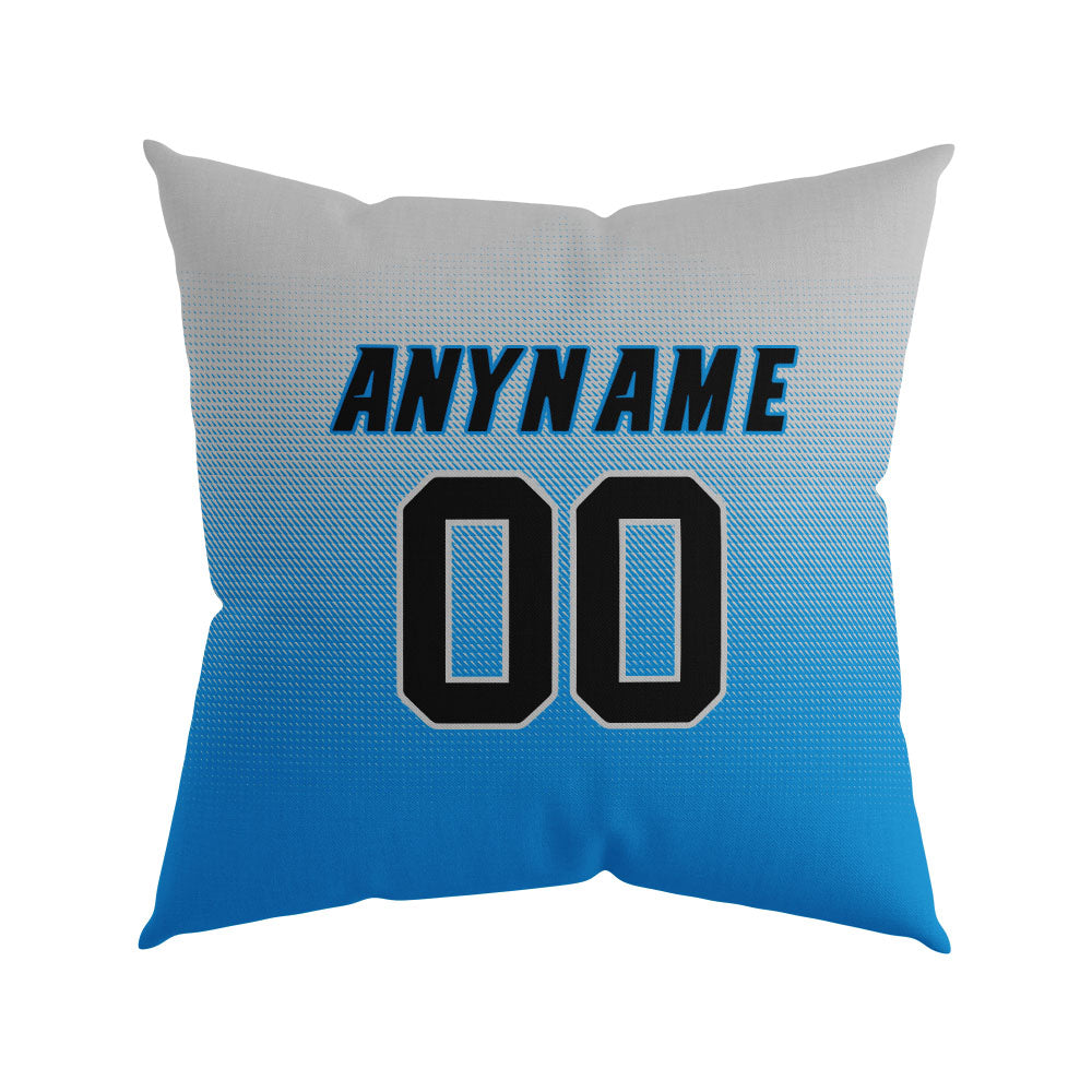 Custom Football Throw Pillow for Men Women Boy Gift Printed Your Personalized Name Number Blue&Gray&Black