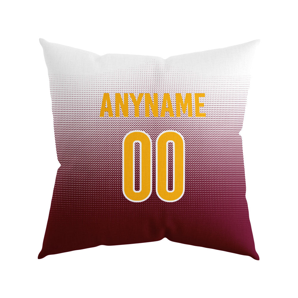 Custom Football Throw Pillow for Men Women Boy Gift Printed Your Personalized Name Number Burgundy&Yellow&Black