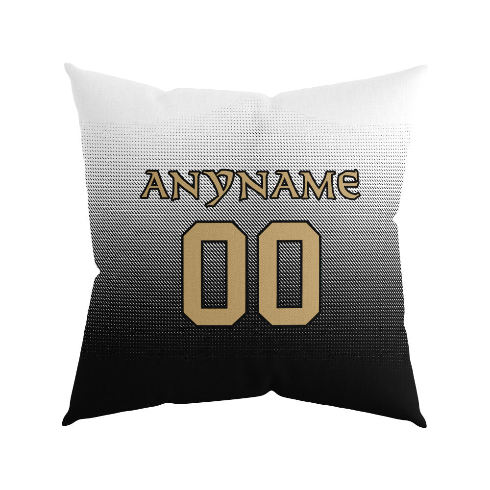 Custom Football Throw Pillow for Men Women Boy Gift Printed Your Personalized Name Number Gold&Black&White