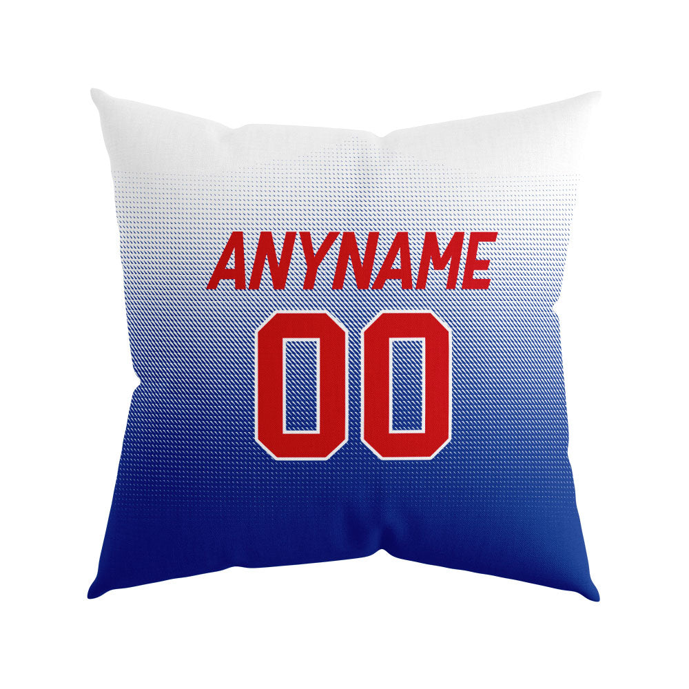 Custom Football Throw Pillow for Men Women Boy Gift Printed Your Personalized Name Number Red&Royal&White