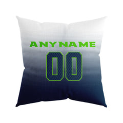 Custom Football Throw Pillow for Men Women Boy Gift Printed Your Personalized Name Number Navy&Neon Green&Gray