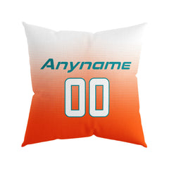 Custom Football Throw Pillow for Men Women Boy Gift Printed Your Personalized Name Number Orange&Aqua&White