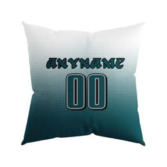 Custom Football Throw Pillow for Men Women Boy Gift Printed Your Personalized Name Number Midnight Green&Black&White