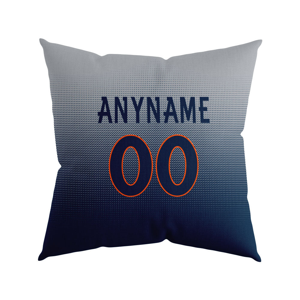 Custom Football Throw Pillow for Men Women Boy Gift Printed Your Personalized Name Number Navy&Orange&White