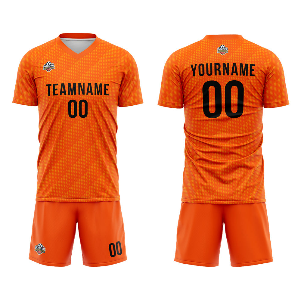 Custom Orange Soccer Jerseys Uniforms