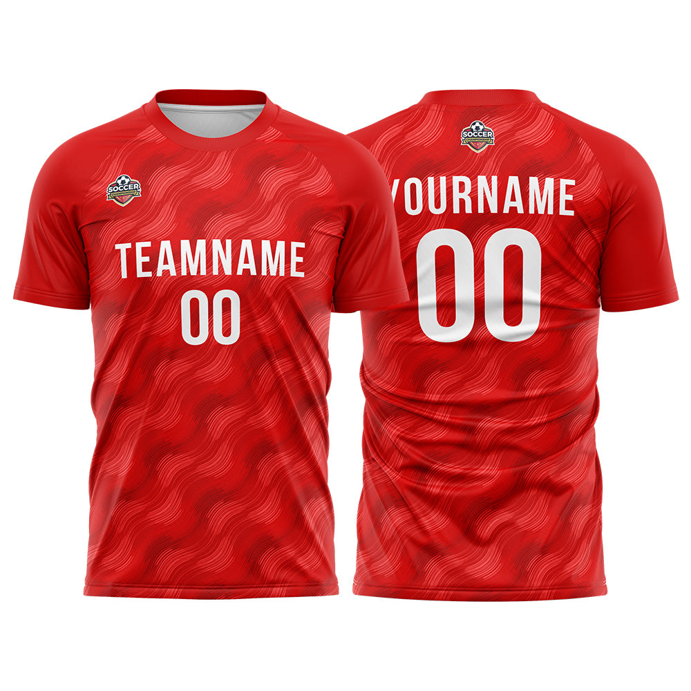 Customize Team Red Soccer Jerseys Uniform (Shirt+Shorts)